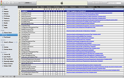 iTunes and a spreadsheet