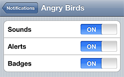 Angry Birds notifications