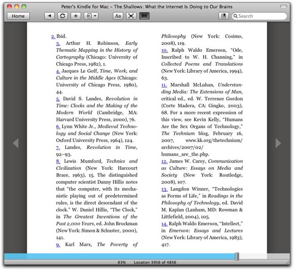 Page packed with lots of endnotes