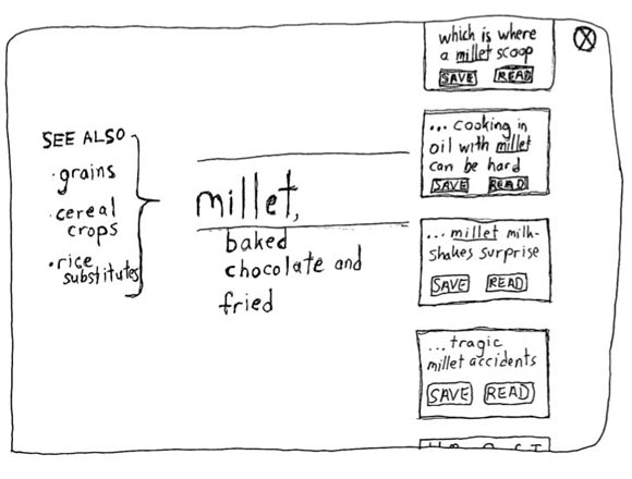 The index entry for the term millet