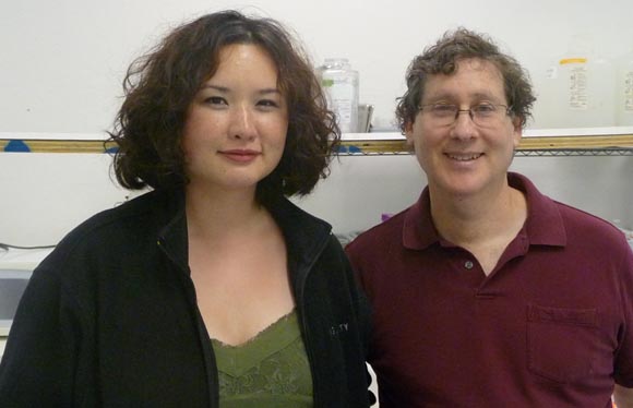 Eri Gentry with Andy Oram in lab