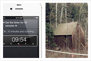 iPhone 4s and an old cabin