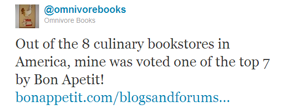 Omnivore Books tweet 4