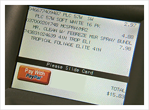 PayPal at a HomeDepot point of sale terminal