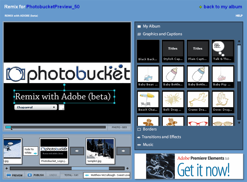 Screenshot of Adobe/Photobucket editing tool