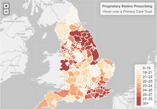 UK statin map screenshot
